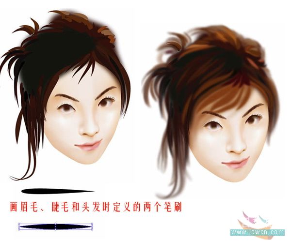 Illustrator運用漸變網格繪制人物和頭發,無思設計網wssj1.cn