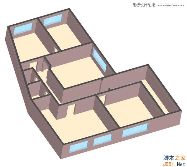 Illustrator創建一個3D樓層戶型圖教程,PS教程,思緣教程網