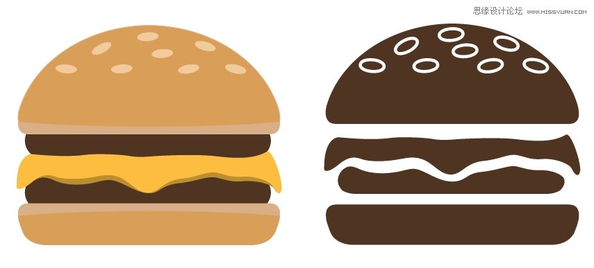 AI設計時尚簡潔風格的巧克力漢堡包圖標  三聯