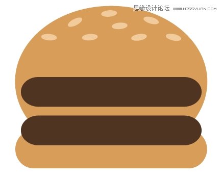 Illustrator設計時尚簡潔風格的漢堡包圖標,