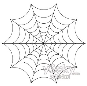 萬聖節用Illustrator繪蜘蛛網和蜘蛛9_天極設計在線
