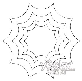 萬聖節用Illustrator繪蜘蛛網和蜘蛛7_天極設計在線