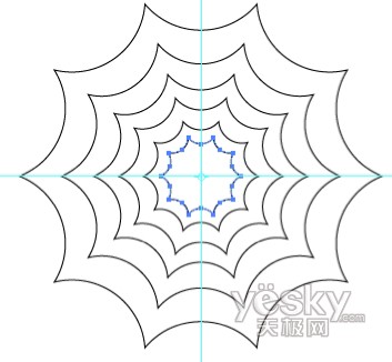 萬聖節用Illustrator繪蜘蛛網和蜘蛛8_天極設計在線