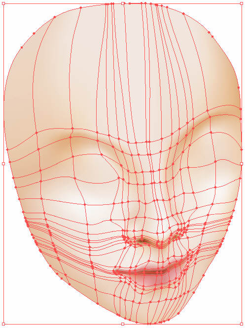 Illustrator 人物漸變網格的教程+頭發的繪制