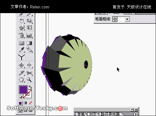 AI描邊工具巧應用：齒輪制作