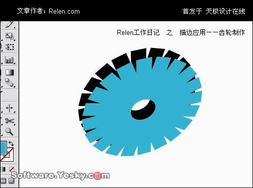 AI描邊工具巧應用：齒輪制作