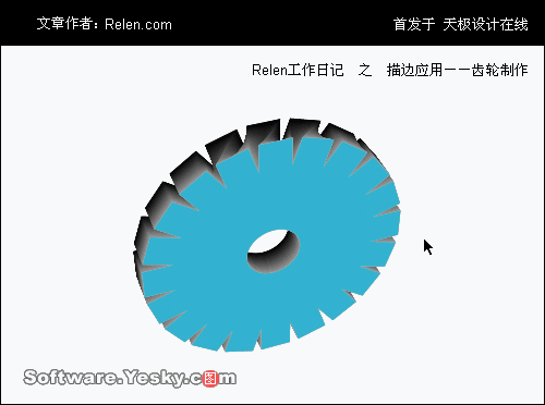 AI描邊工具巧應用：齒輪制作