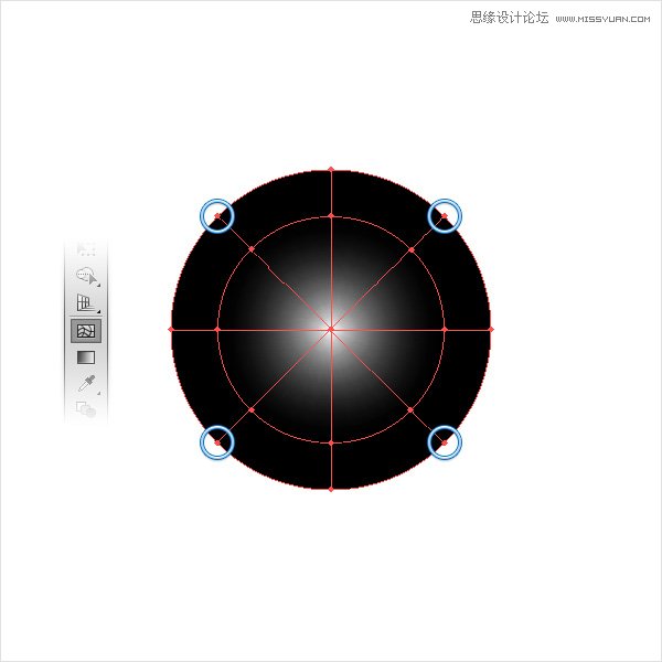 Illustrator繪制逼真的美國隊長盾牌圖標,PS教程,思緣教程網