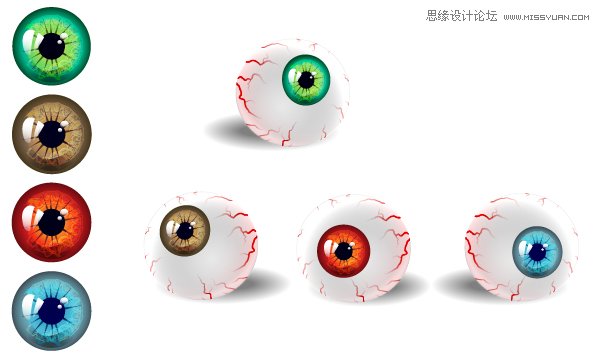 Illustrator制作萬聖節帶血絲的恐怖眼球,破洛洛