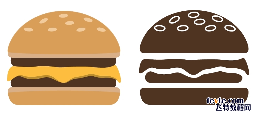 AI繪制漢堡圖標 三聯