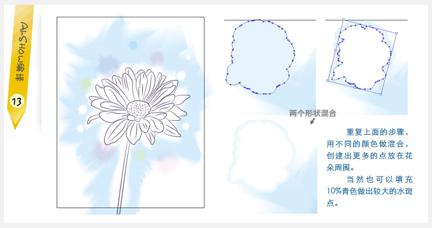 Illustrator實例教程：創作水彩矢量花朵插畫,三聯PS教程