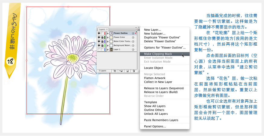 Illustrator實例教程：創作水彩矢量花朵插畫,三聯PS教程