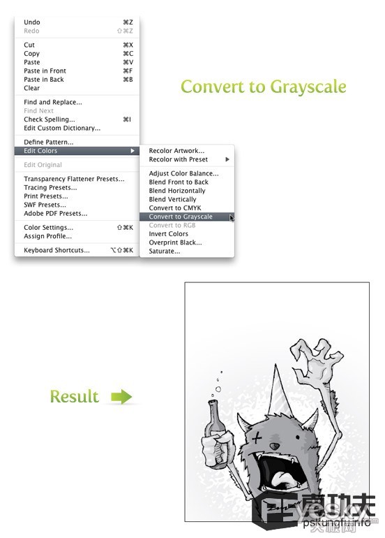 Illustrator彩色圖像轉灰度的幾種方法_天極設計在線整理