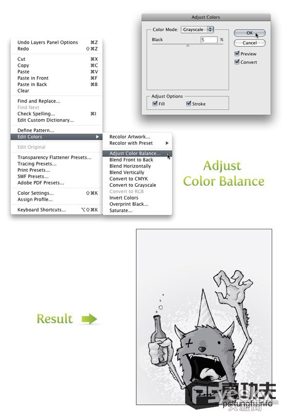 Illustrator彩色圖像轉灰度的幾種方法_天極設計在線整理