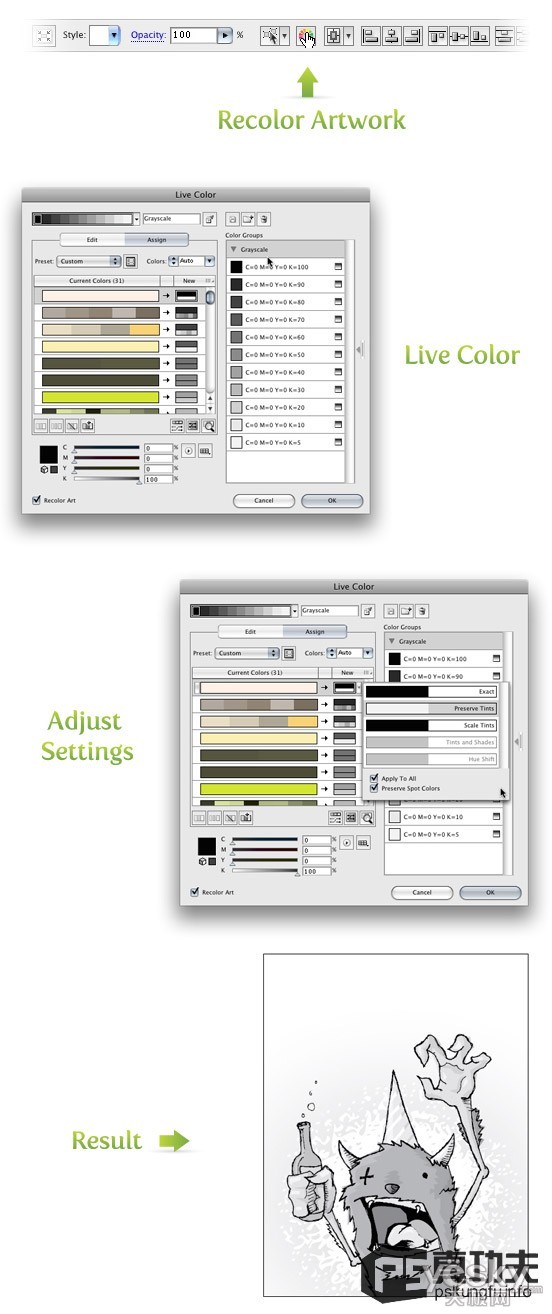 alt=Illustrator彩色圖像轉灰度的幾種方法_天極設計在線整理