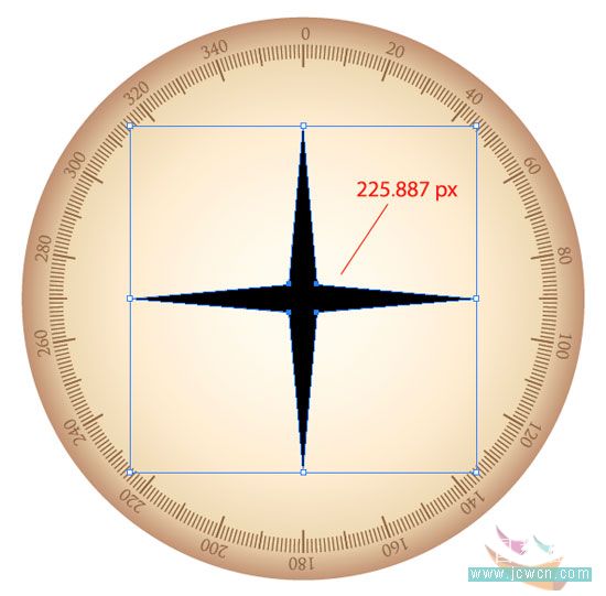 Illustrator鼠繪教程：簡單繪制金色指南針_中國教程網