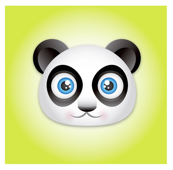 Illustrator創建可愛的熊貓寶寶頭像圖標 三聯教程