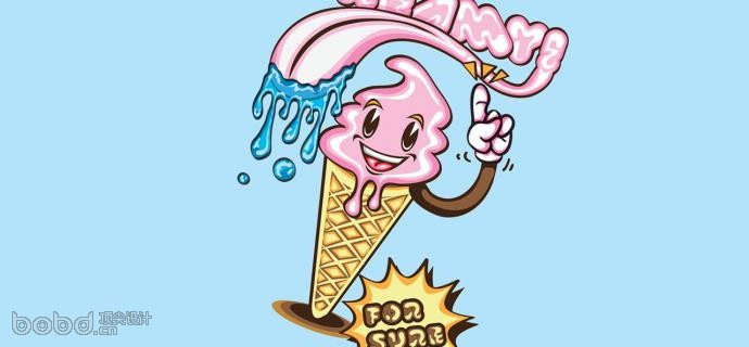 AI繪制卡通風格奶油冰淇淋海報  三聯教程