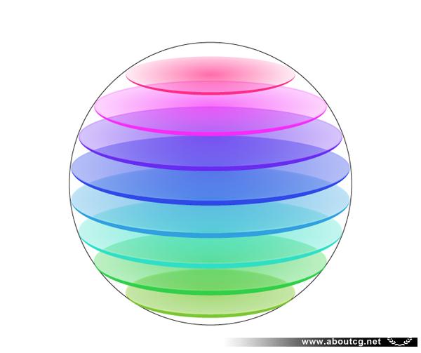 AI制作標志設計用的彩色切片球 三聯