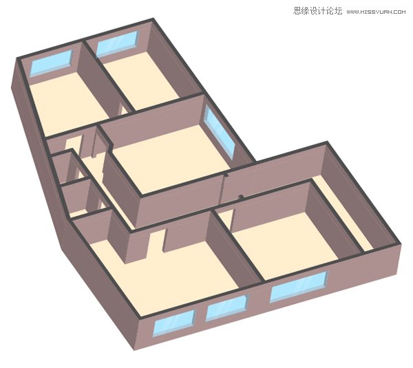 Illustrator制作樓層戶型3D效果圖片教程