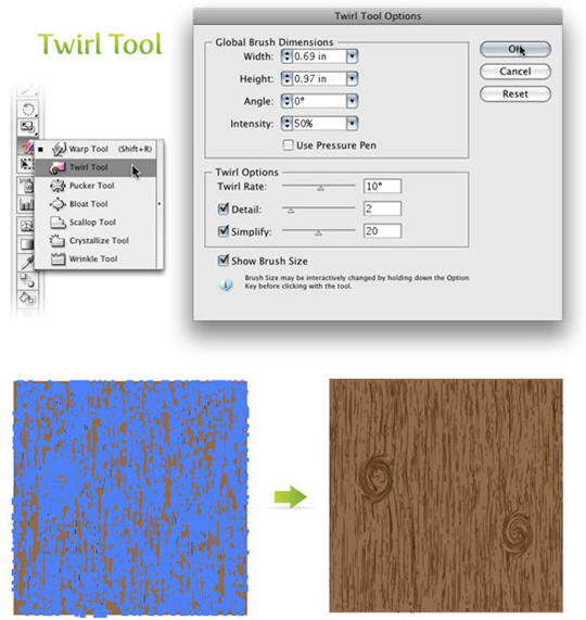 Illustrator教程：如何制作木質顆粒紋理效果