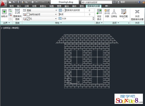 CAD教程：AutoCAD2013填充圖形練習實例