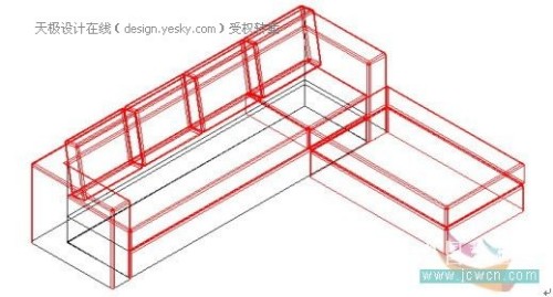 AutoCAD三維造型實例：制作直線沙發