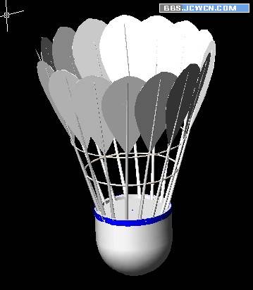 AutoCAD三維建模制作立體羽毛球