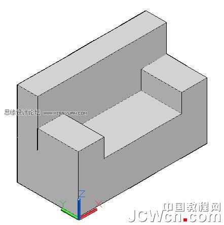 AutoCAD教程：運用長方體網格拉伸制作雙人和多人沙發,三聯