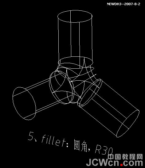 AutoCAD三維建模教程：三通管的制作過程_三聯