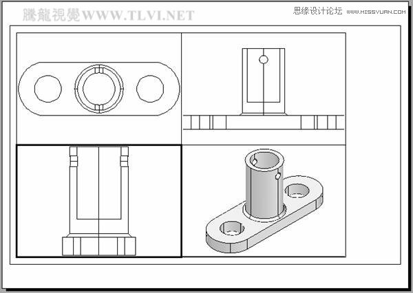 AutoCAD實例教程：中並列視口的打印輸出,三聯