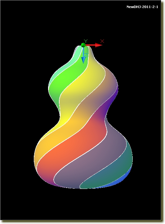 AutoCAD三維建模教程：畫一個漂亮的七彩葫蘆,三聯