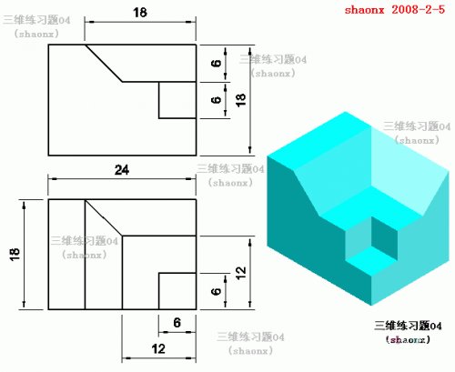 AutoCAD三維建模教程：拉升、差集、倒角 三聯教程