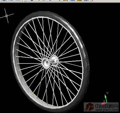 CAD繪制三維單車車輪 三聯