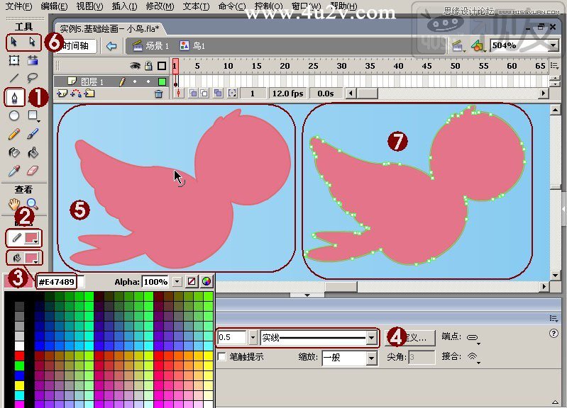 Flash教程：制作卡通風格的飛舞小鳥,PS教程,思緣教程網