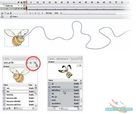 Flash cs3鼠繪教程：圖形元件的同步應用,PS教程,思緣教程網