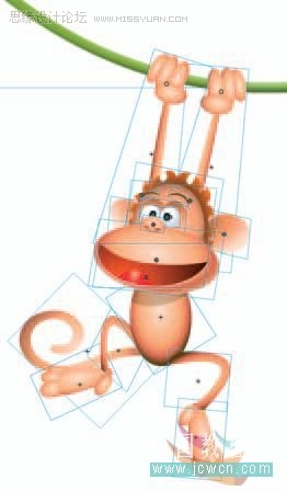 Flash cs3鼠繪教程：動畫技巧之繪制猴子,PS教程,思緣教程網
