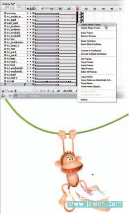 Flash cs3鼠繪教程：動畫技巧之繪制猴子,PS教程,思緣教程網