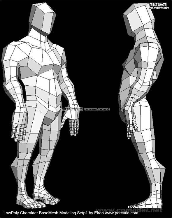 3DMAX建模教程：簡單干淨的多邊形人物建模