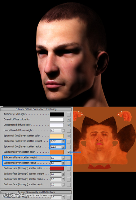 3ds Max的mental ray皮膚3S的經典教程