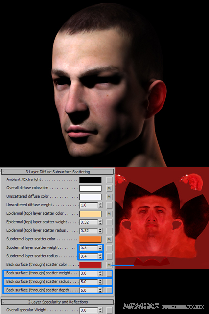 3ds Max的mental ray皮膚3S的經典教程