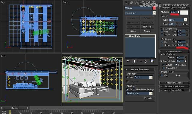 3DMAX實例教程：簡單的室內場景渲染教程
