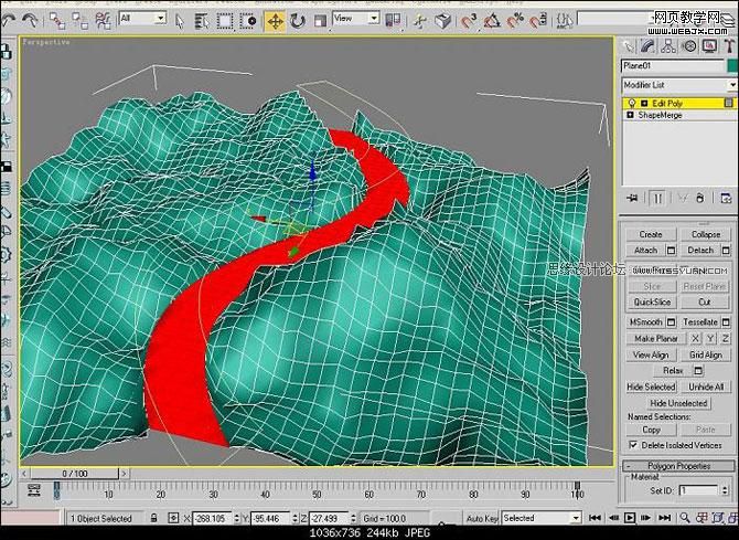 3ds Max實例教程：等高線制作山路建模