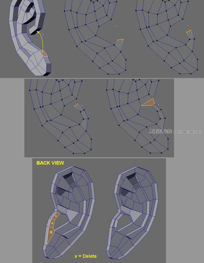 3Dmax建模教程：簡單制作逼真耳朵模型