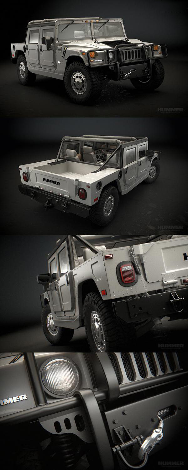 3DSMAX制作超逼真的悍馬汽車模型   三聯