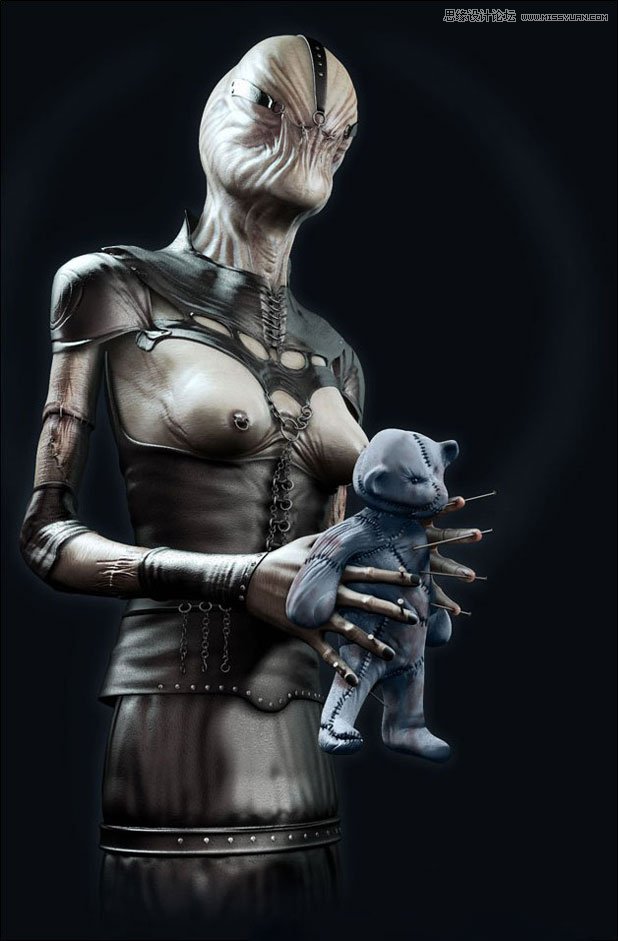 3DMAX制作手拿布娃娃的外星人 三聯
