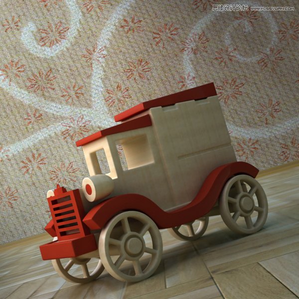 3Dmax制作木質紋理的立體玩具車教程  三聯