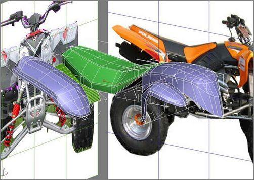 3DSmax制作豪華四輪摩托車教程(2)
