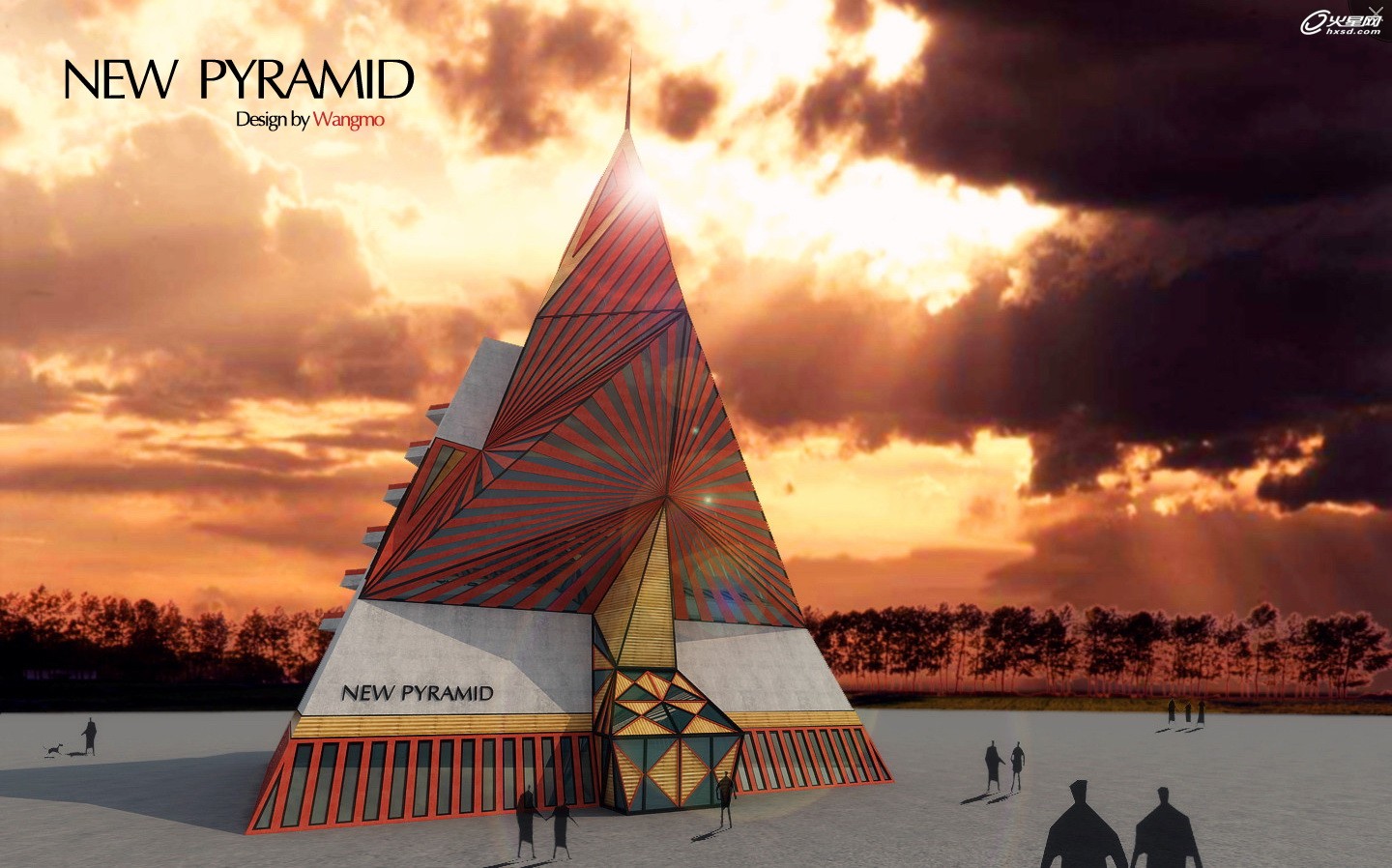 3DSMAX之金字塔建築方案表現方法詳解 三聯