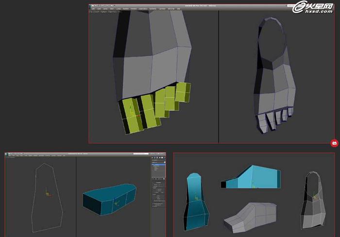 3DSMAX制作人體腳的建模  三聯